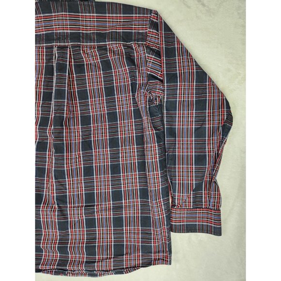 Ariat Men's Pro Series Long Sleeve Shirt Medium Multi Color Plaid Blue Red - Picture 10 of 14